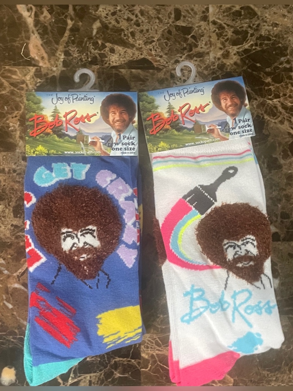 Bob Ross The Joy of Painting Crew Socks Artistic Pack unisex NWT
